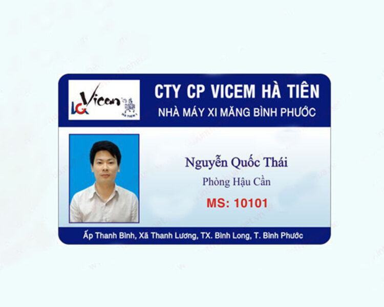 Mẫu thẻ nhân viên đơn giản đẹp