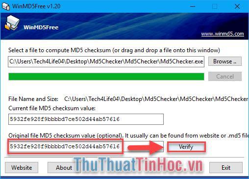 Check mã MD5, check mã MD5 của bất kỳ file nào trên máy tính nhanh chóng, chính xác6