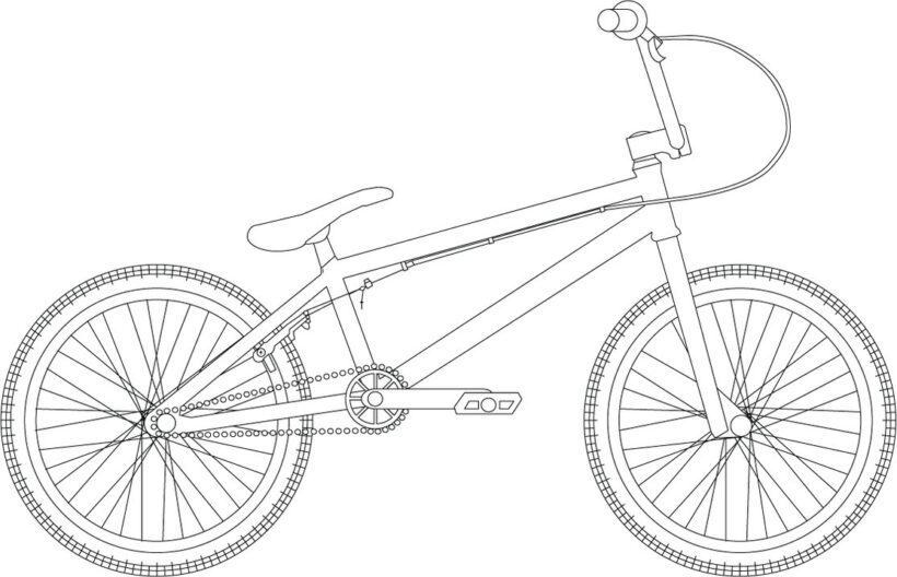 Tranh đen trắng xe đạp đẹp cho bé tập tô màu (2)