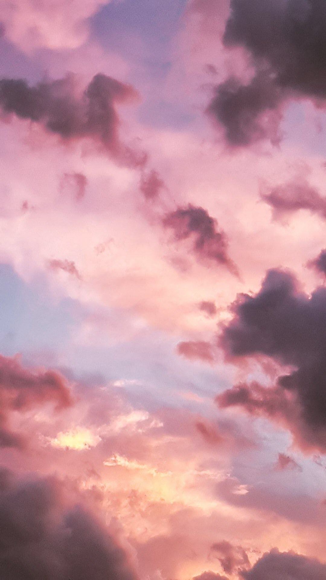 Hình nền bầu trời màu hồng đáng yêu