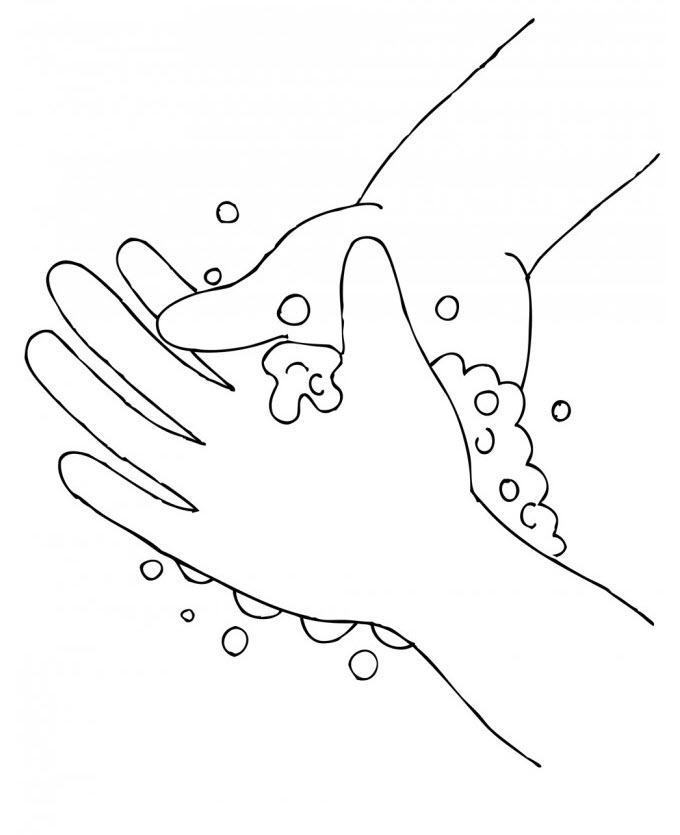 Tranh tô màu rửa tay
