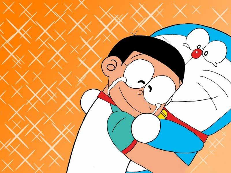 Hình ảnh Doraemon và Nobita buồn khóc