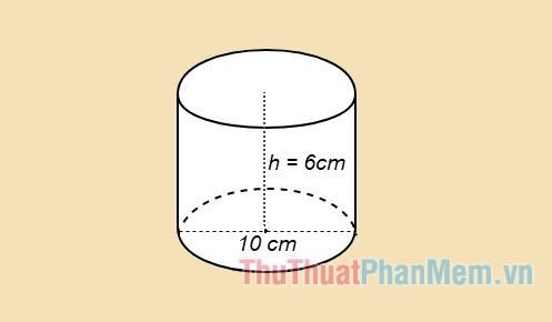 Tính diện tích toàn phần của hình trụ