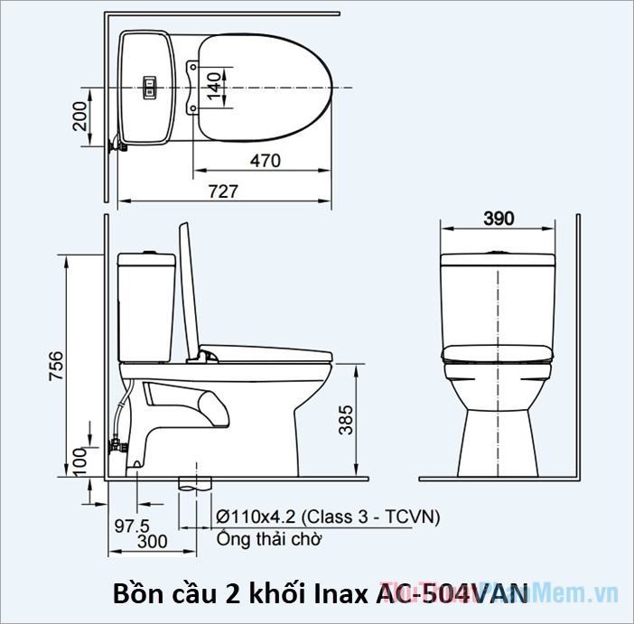 Inax AC-504VAN .  nhà vệ sinh 2 khối 