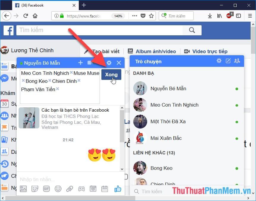 Chọn xong nhấn Done