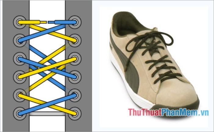 Cách thắt dây giày 2-1-3