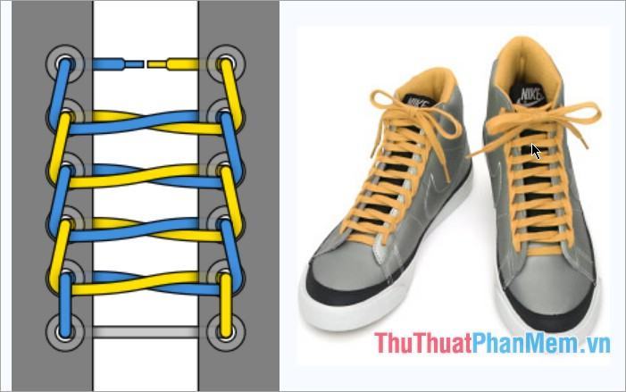 Cách buộc dây giày với các bước