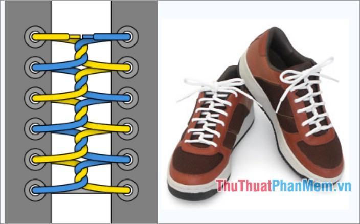 Cách thắt dây giày bằng dây xoắn