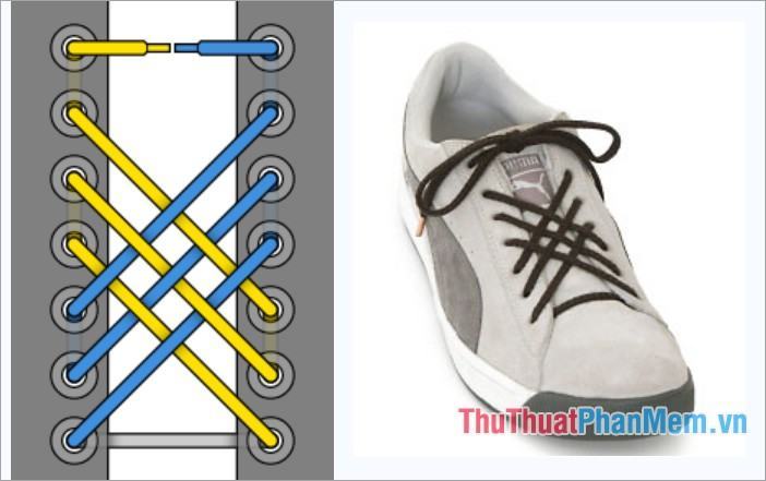 Cách thắt dây giày bằng lưới
