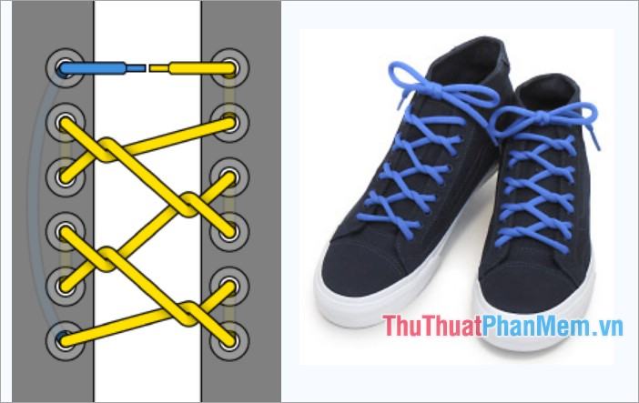 Cách buộc dây giày bằng dây buộc