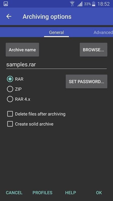 RAR chế độ android