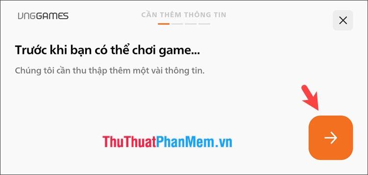 Bạn chạm vào nút Tiếp tục