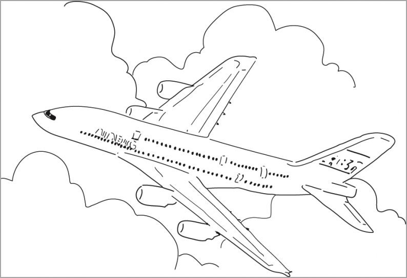 Coloring pictures of airplanes