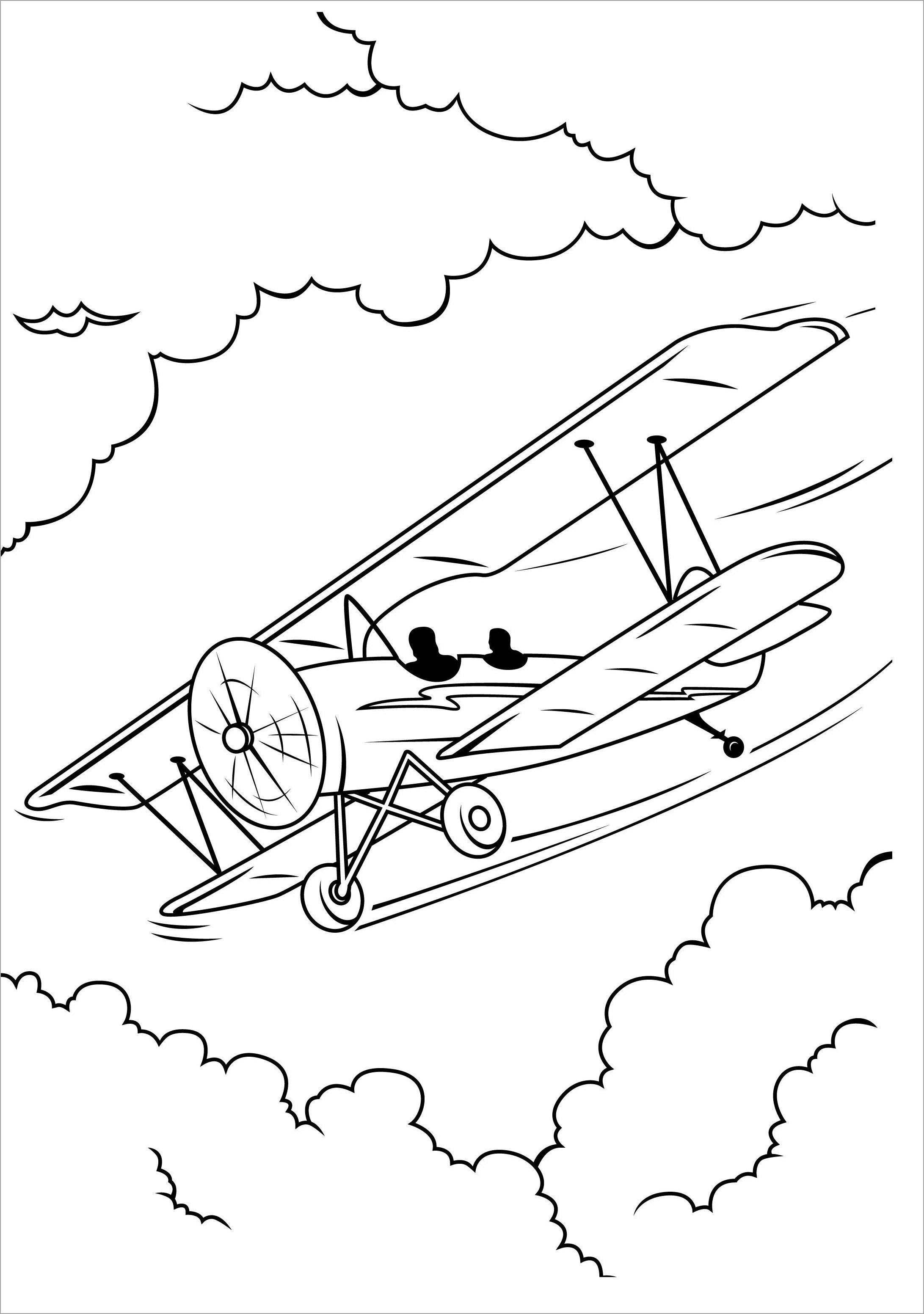 Airplane pictures for kids to color