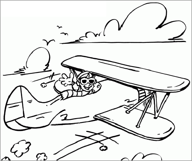 Drawing airplanes for kids to color