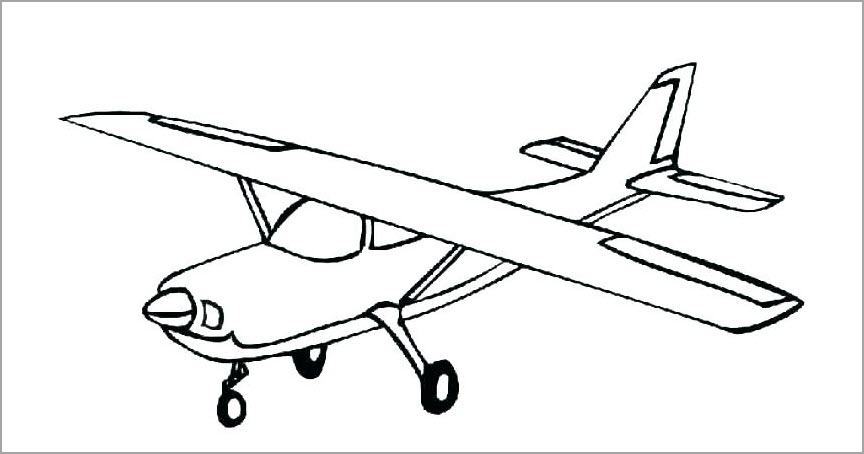 Black and white plane for children to practice painting