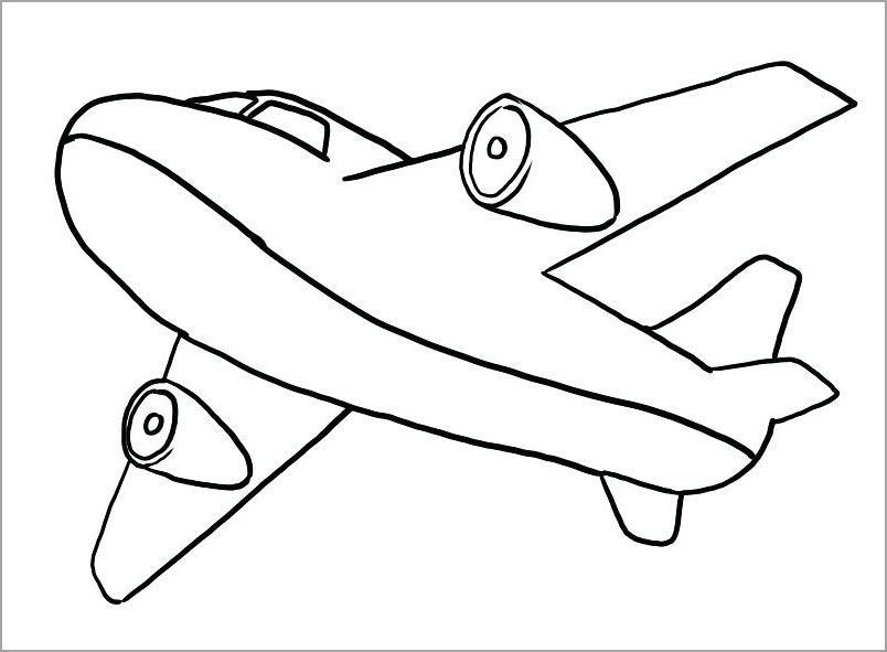 Airplane for kids to practice coloring