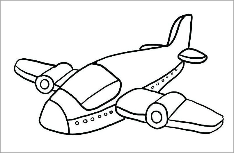 Airplane for kids coloring (2)