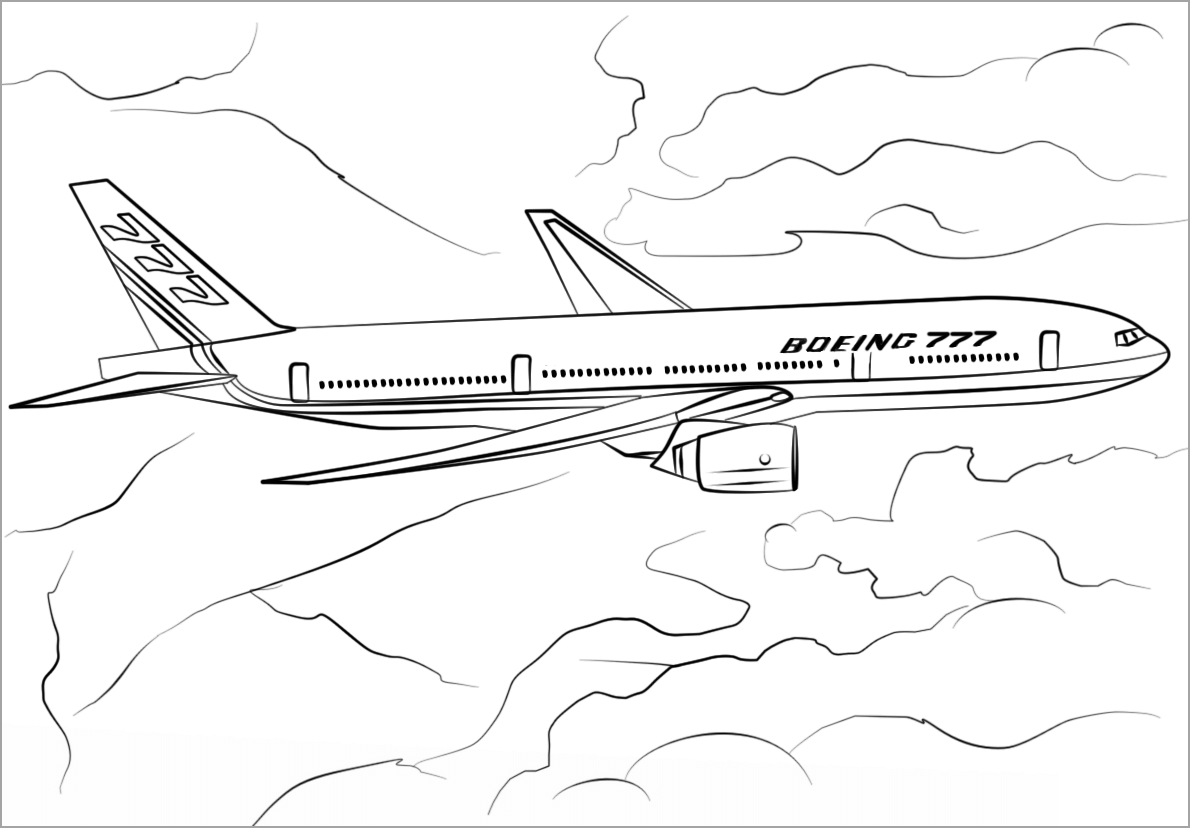 Airplane coloring book for kids