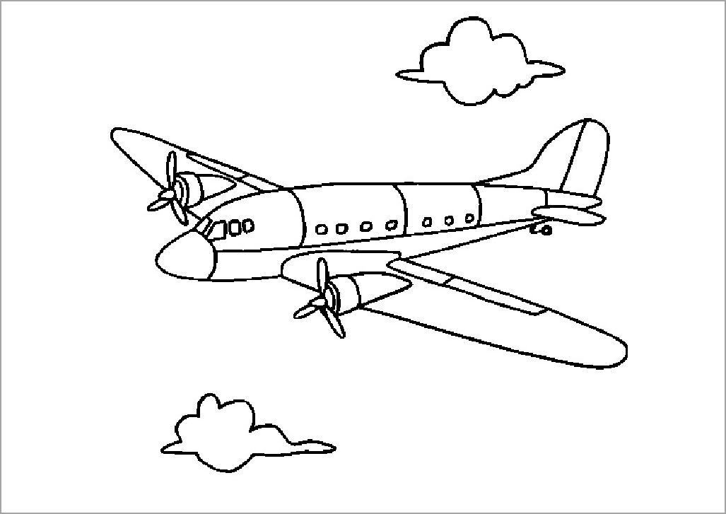 Beautiful airplane coloring book