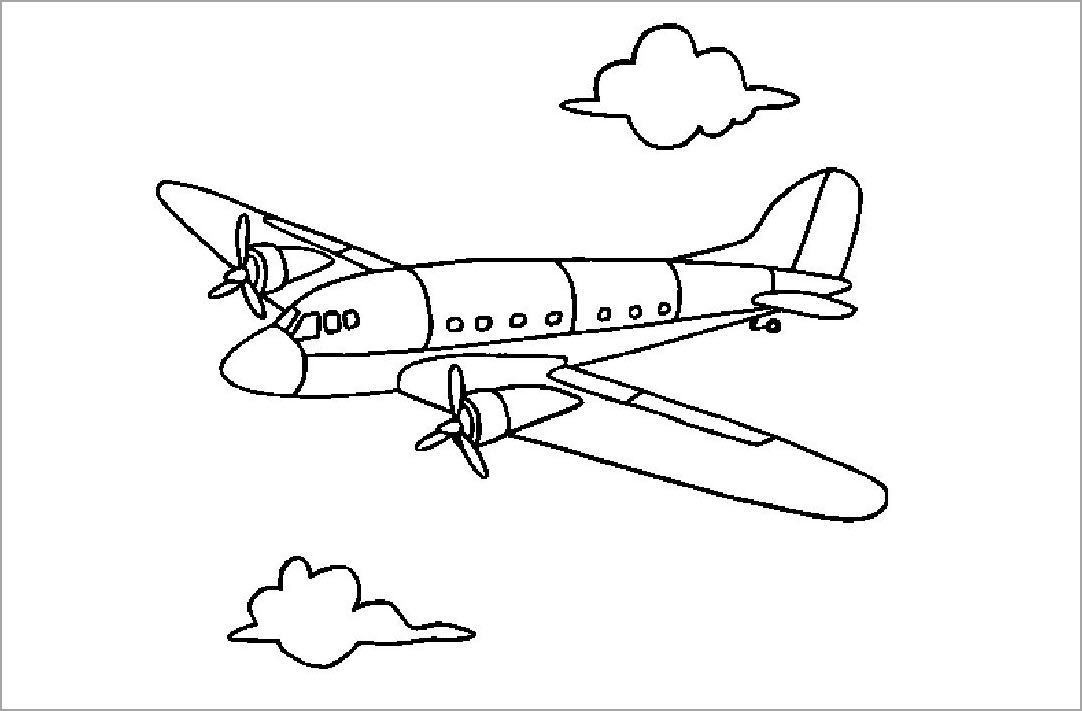 Airplane coloring for kids