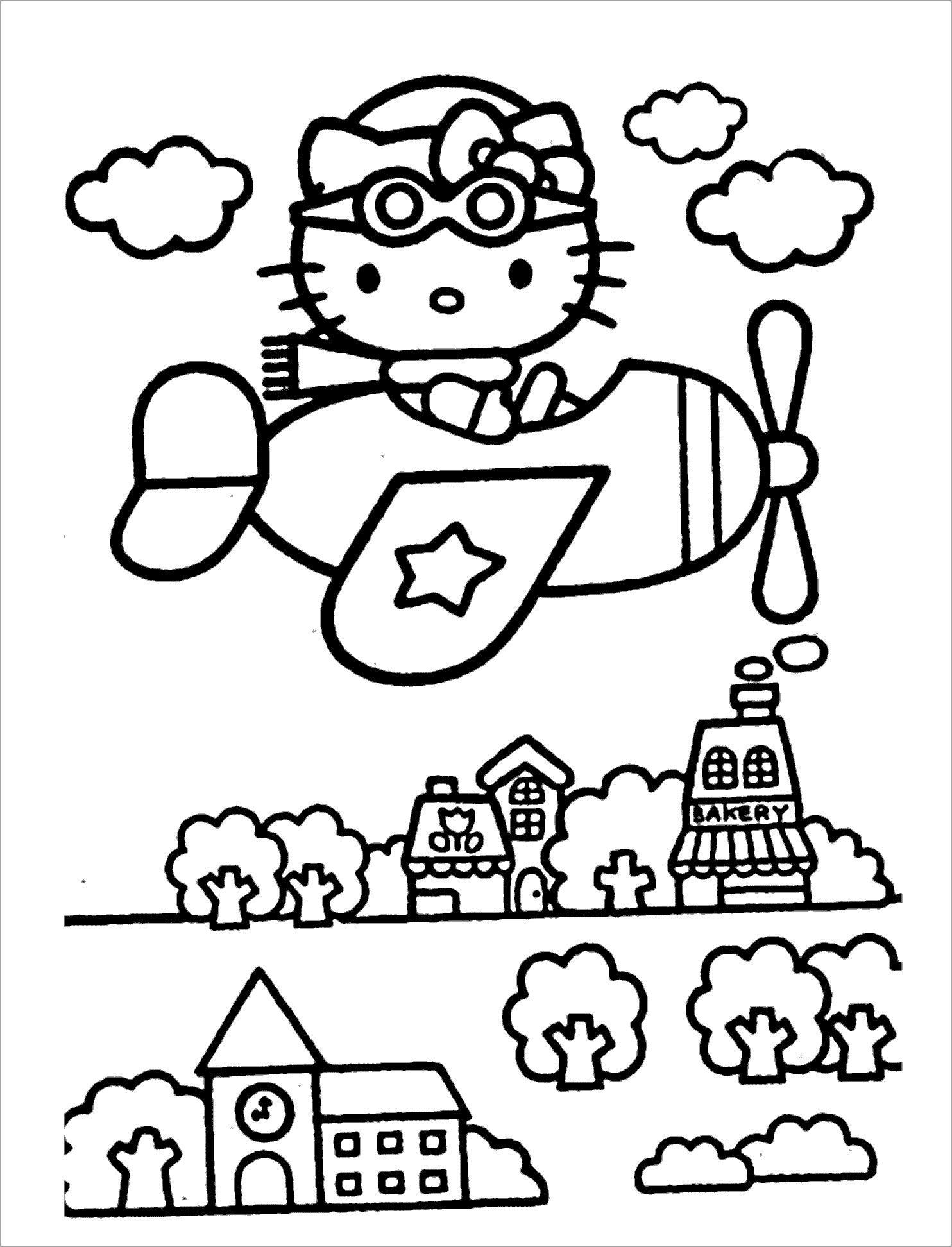 Airplane coloring pages for kids