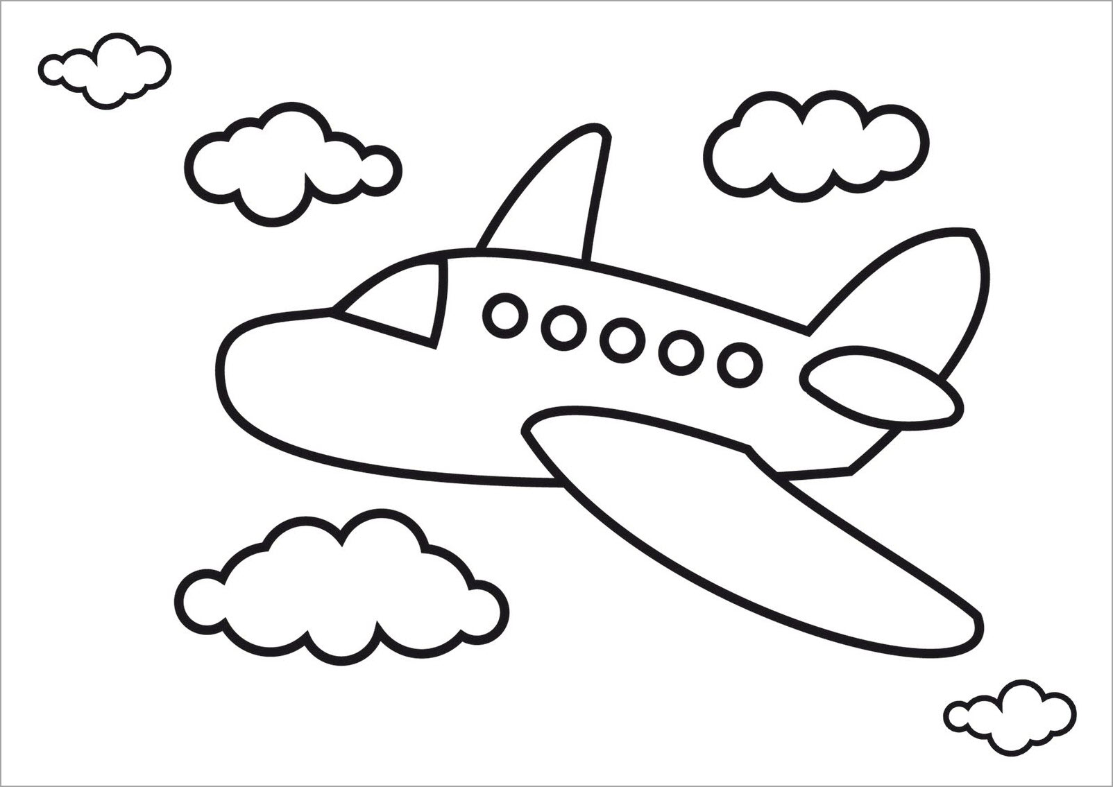 Airplane theme coloring pages for kids