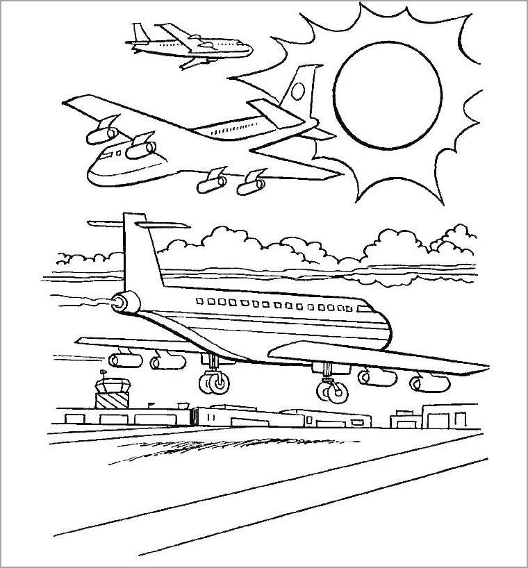 Airplane coloring book