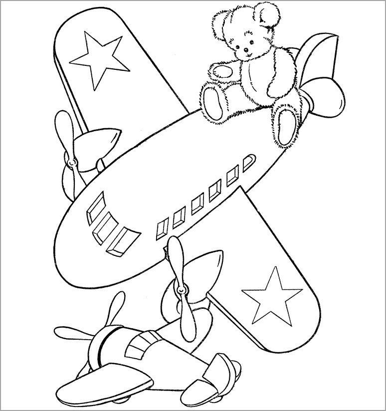 Airplane coloring pages for kids