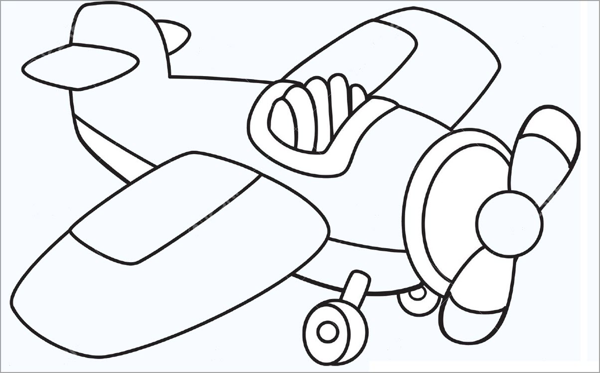 Airplane theme coloring pages for kids