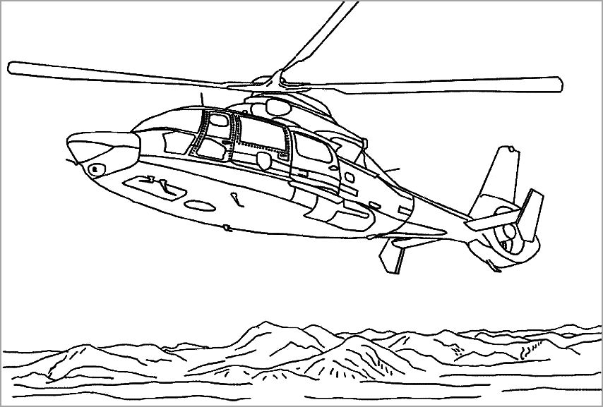 Helicopter coloring page