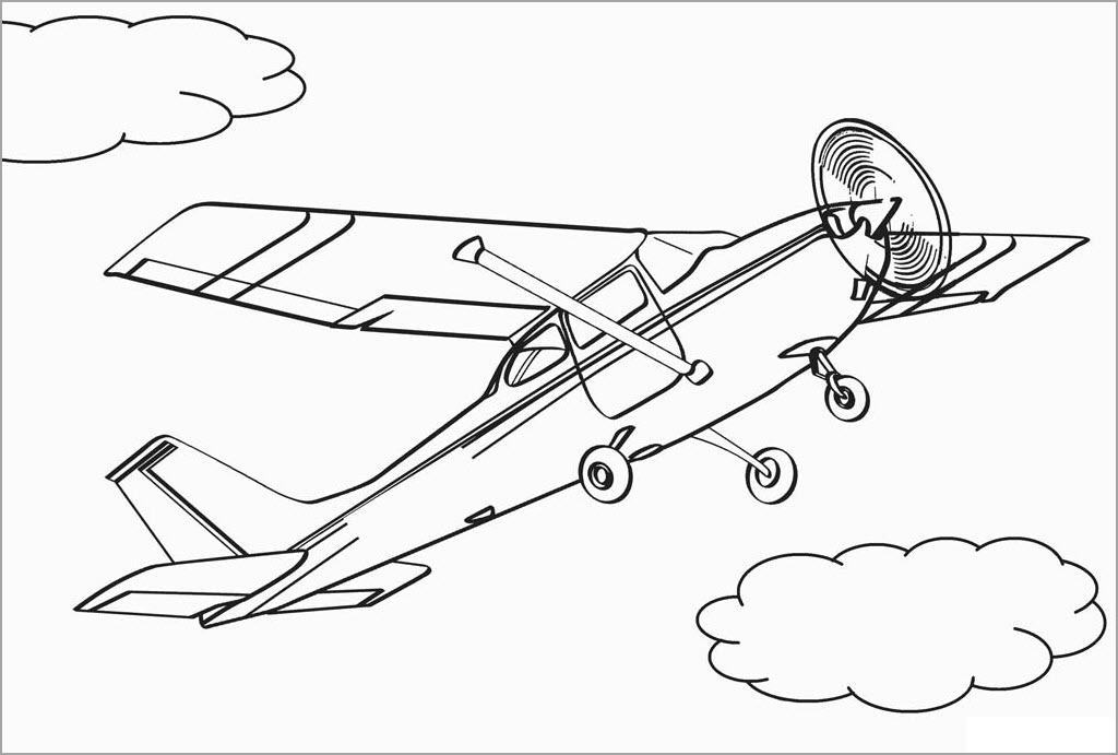 Airplane coloring pages for kids