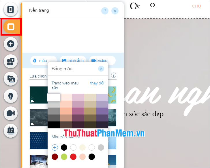 Đặt màu nền cho trang web