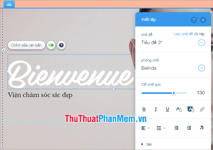 Điều chỉnh nội dung trên website