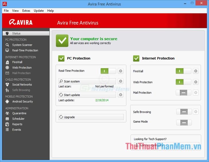 Phần mềm diệt virus miễn phí Avira