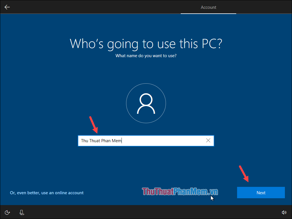 Nhập tên máy tính vào ô trống và nhấn Next