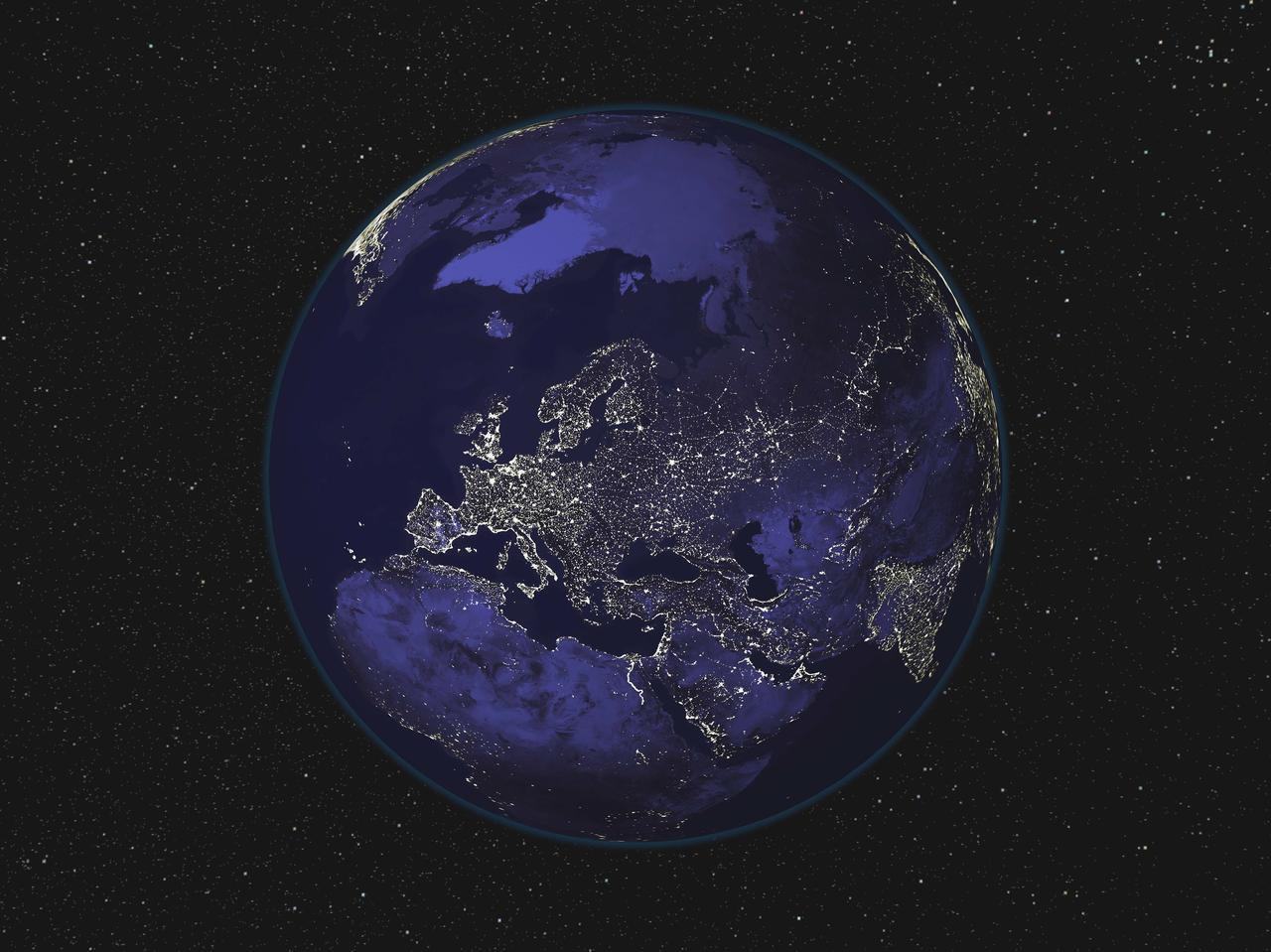 Ảnh Trái đất về đêm chụp từ vũ trụ