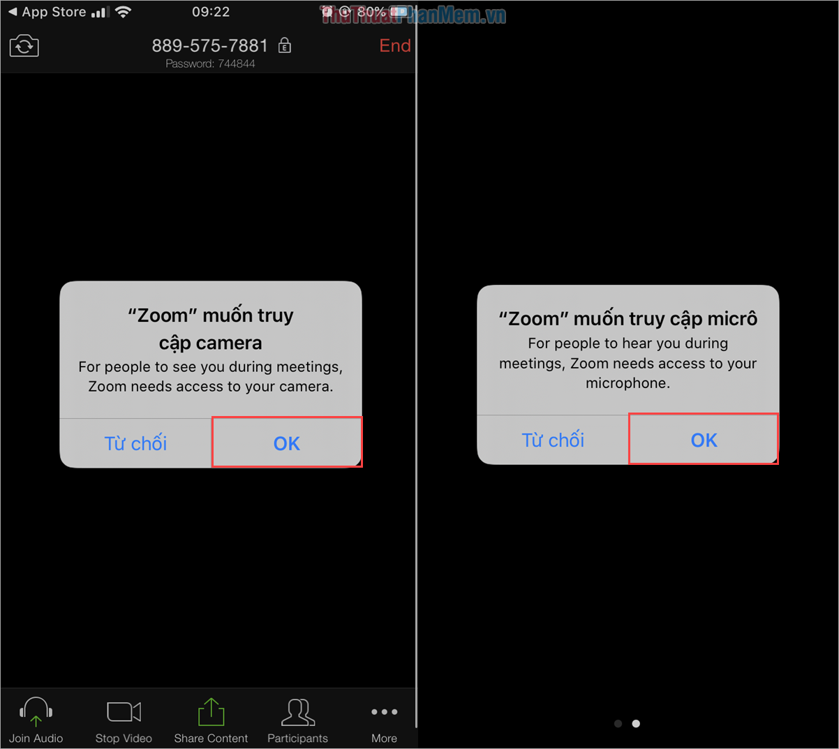 Cấp quyền Zoom Metting để truy cập Micrô và Máy ảnh