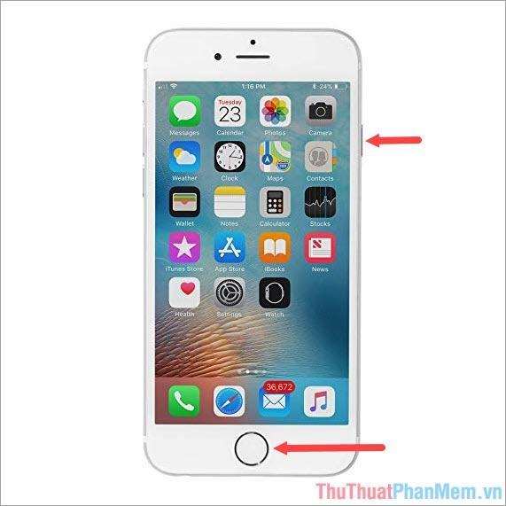 Cách chụp ảnh màn hình trên iPhone 6, 7, 8