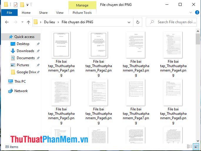 Toàn bộ trang PDF của bạn sẽ được giải nén thành các tệp hình ảnh PNG