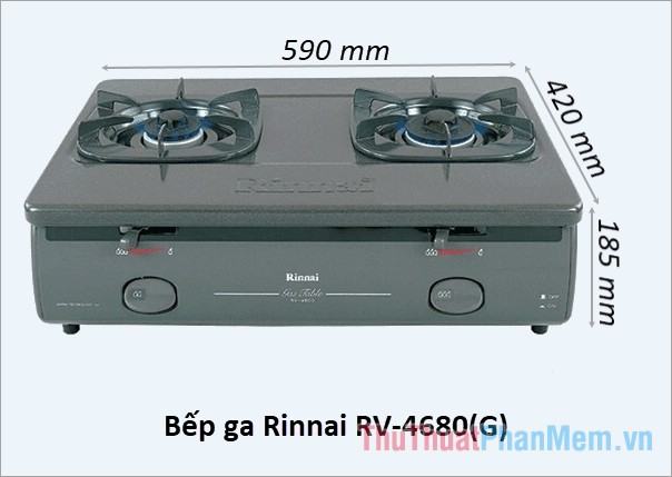 Bếp gas dương loại nhỏ có kích thước 590 x 420 x 185 mm