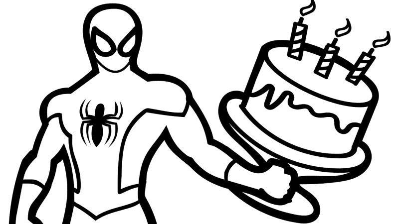 Tranh tô màu sinh nhật người nhện