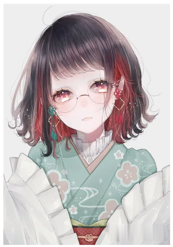 Anime dễ thương với cặp kính