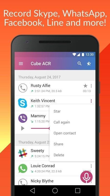 Gói ứng dụng Mod ghi âm cuộc gọi Cube ACR
