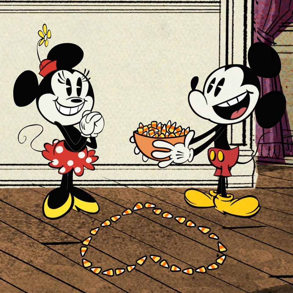 Chuột Mickey tặng kẹo cho bạn gái