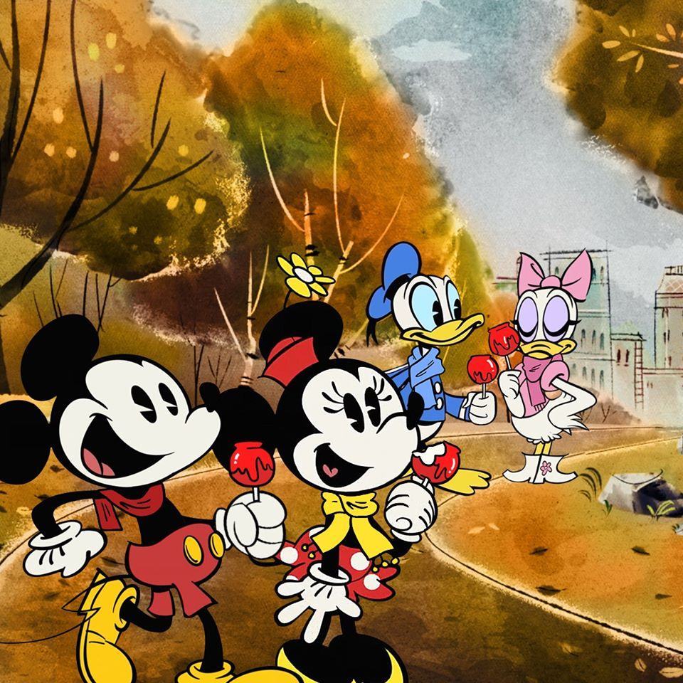 Cặp đôi đi dạo cùng chuột Mickey