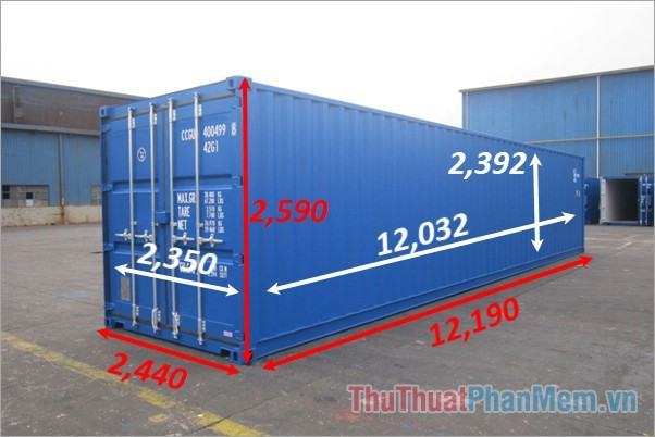 Kích thước container khô 40 feet
