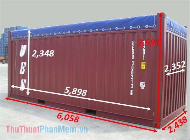 Kích thước container mở 20 feet hàng đầu (OT)
