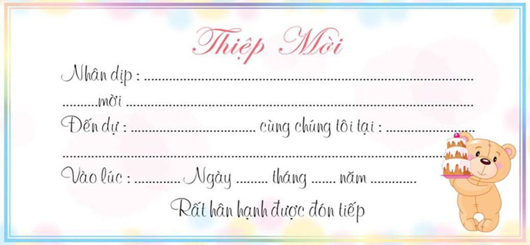 Thiệp mời sinh nhật đẹp