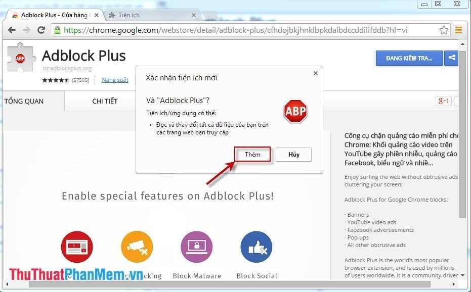 Cài đặt Adblock Plus cho Chorme